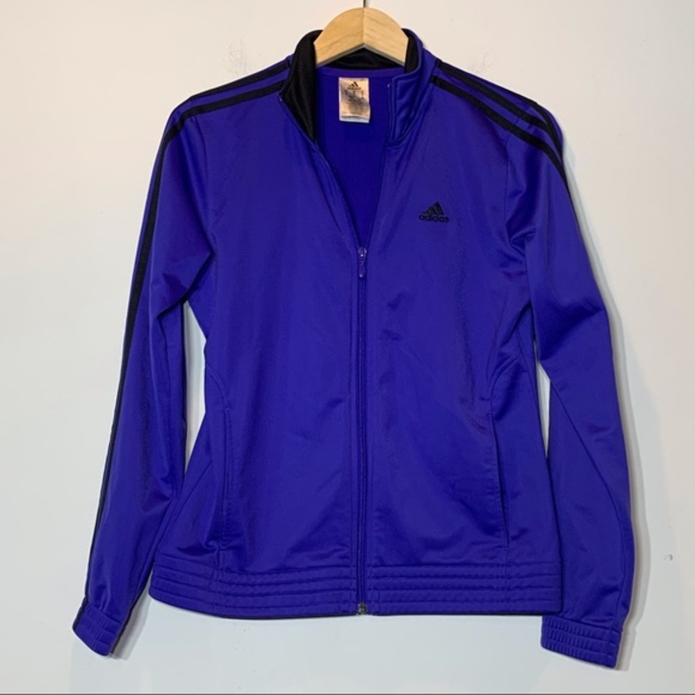 EUC Adidas Track Activewear Jacket‎ Cobalt and Black